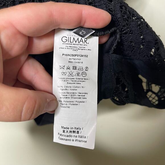 N.21 Short Sleeve Laced Pullover Blouse Black Womens 42 US 6 M - Picture 6 of 6